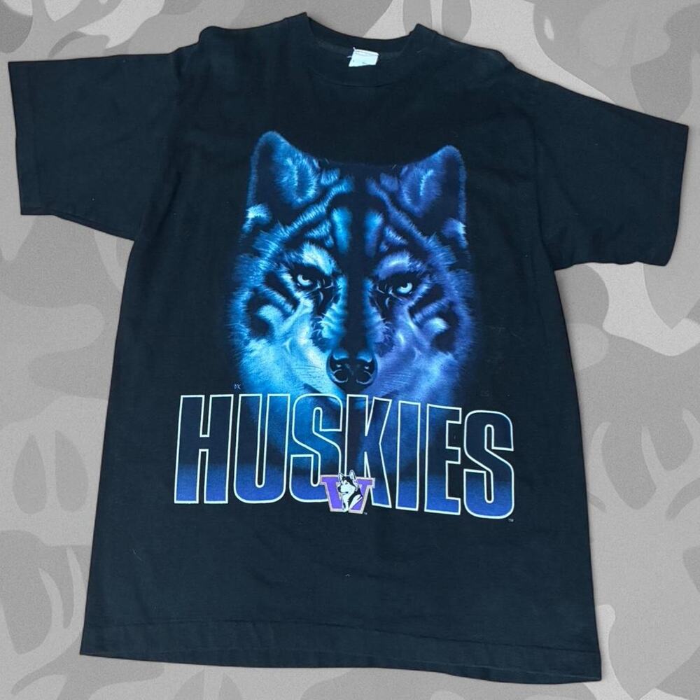 90s Vintage Salem Sportswear University of Washington Huskies Wolf Tee sz Large